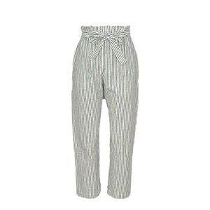 Emerson Fry Striped High-Waisted Pants - Green and White